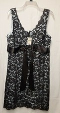 Coldwater Creek Black Lace/Light Blue Sleeveless Dress - Size 16 *New With Tags*