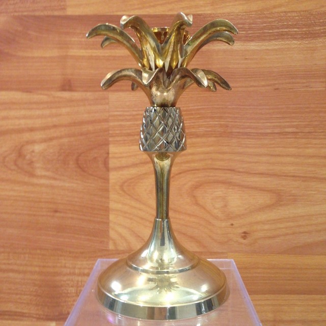 Vintage Brass Pineapple Candle Holders Mid Century Brass Pineapple