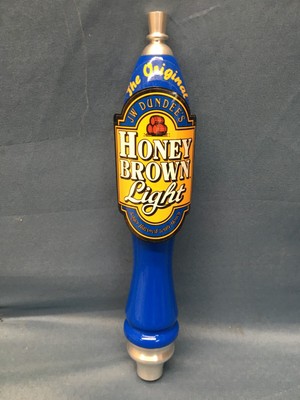 J W Dundee's The Original Honey Brown Ale Light Tap Handle Brand New 12''