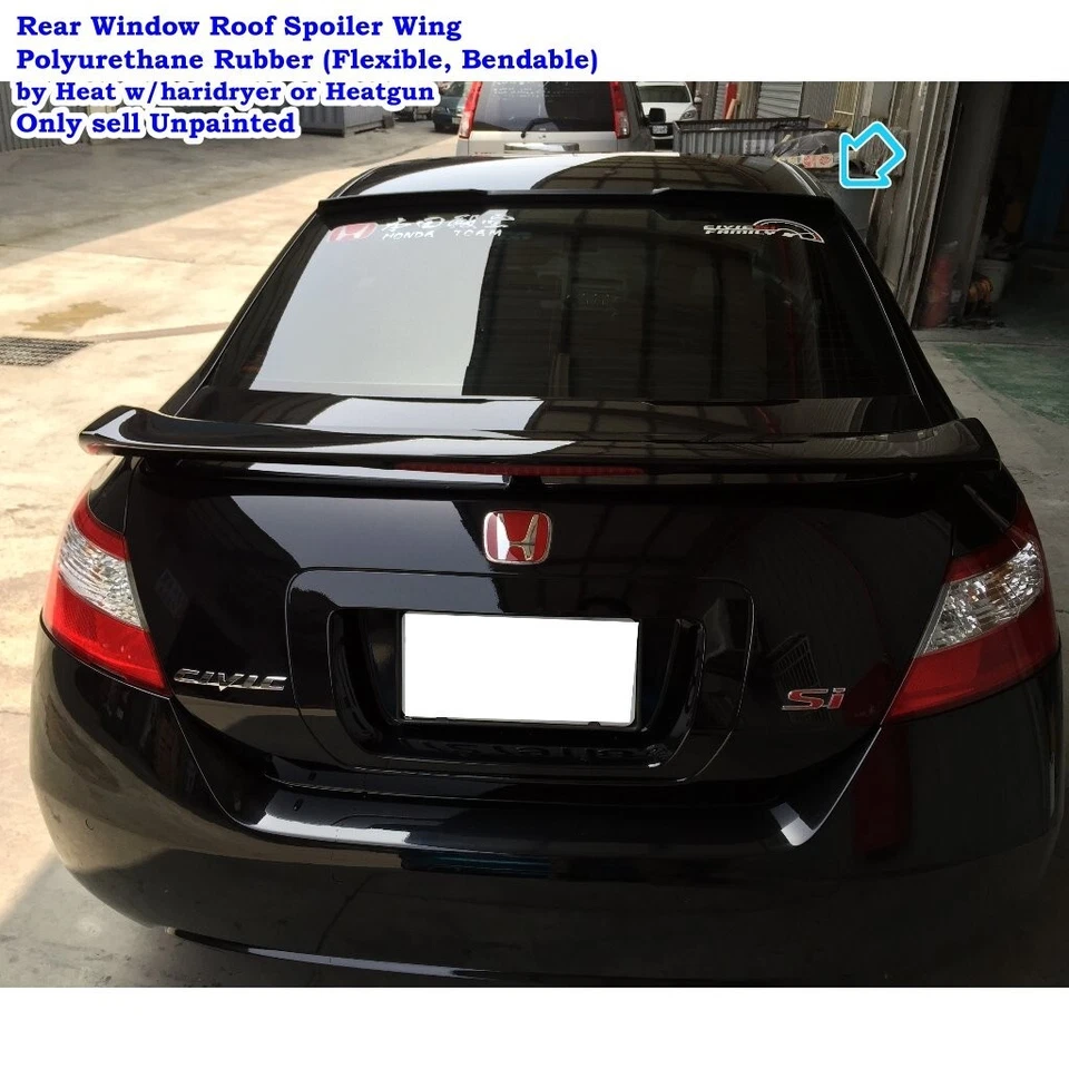 Stock 889H Rear Window Roof Spoiler Wing Fits 2006~2011 Honda Civic EX Si Coupe - Imagem 2 de 4