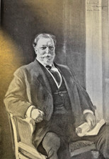 1910 Vintage Magazine Illustration President William Howard Taft