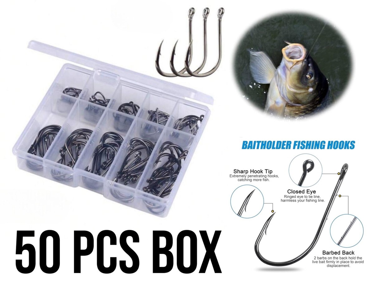 Aberdeen Sea Fishing Hooks in Black Choose your size pack of 50