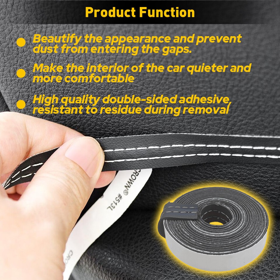 Mouldings Car Trim Decor Gap Line Edge Strip Door Dashboard Sticker PU