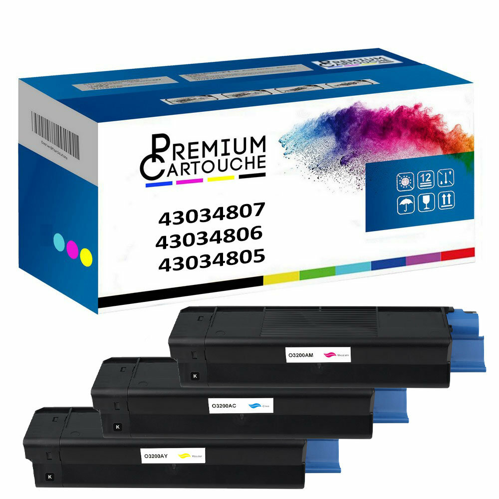 Cartouche toner 43034807 couleur compatible OKI pour éviter les traces et textes flous