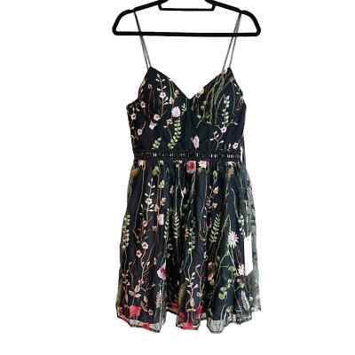 Mac Duggal Women's Floral Embroidered Dress - Black Multi - Size 10