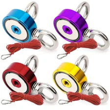 500LBS Fishing Magnet Kit w/Rope Super Strong Neodymium Pull Force Treasure Hunt