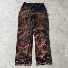 Vintage Y2K Carhartt black bleached double knee work wear carpenter pants