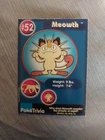 Vintage POKÉMON Pokemon Burger King 52 Meowth TRADING CARD Nintendo Promo Tcg TV