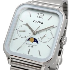 Montre analogique CASIO MTP-M305D-2AV phase de lune cadran bleu clair en acie...