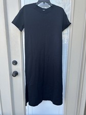 Old Navy Dress Womens XS  Black Midi T Shirt Casual Vintage Black Jack
