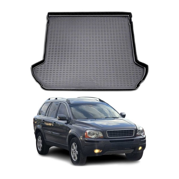 Kofferraummatte Kofferraumwanne FüR Volvo XC90 2002-2014 Gummi TPE Schwarz-image