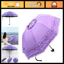 Windproof Folding Umbrella - UV Protection, Lace Design for Sun  Rain, Parasol