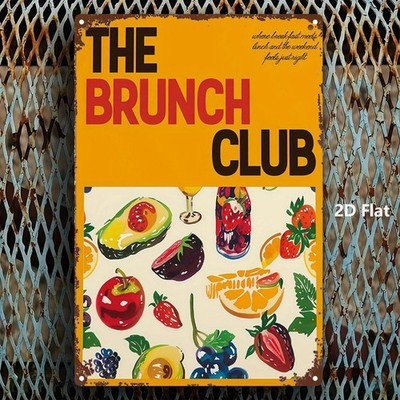 Brunch Club Metal Sign Aluminum Sign 8x12 Funny Vintage Kitchen Decor