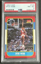 SPUD WEBB 1986-87 Fleer Basketball Rookie Card RC #120 PSA 8 NM-Mint Slam Dunk. rookie card picture