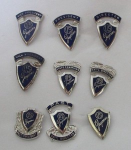 Vintage Lot Sterling Silver Blue Enamel Jaycees Lapel Pins