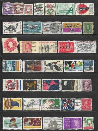 US United States Stamp Packet Lot of 37 Stamps off paper USA Collection used