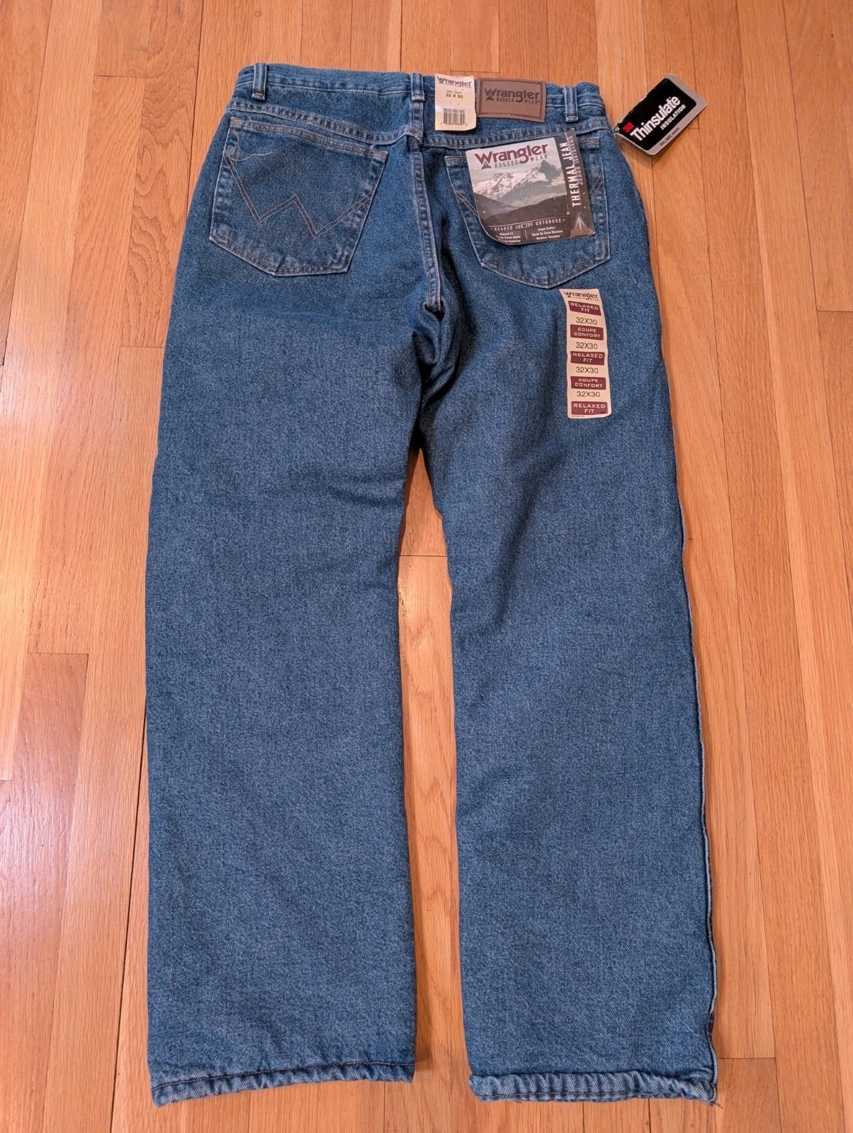 Mens Wrangler Rugged Wear Thermal Jeans 32x30 - 3M Thinsulate Lining Fleece image 4