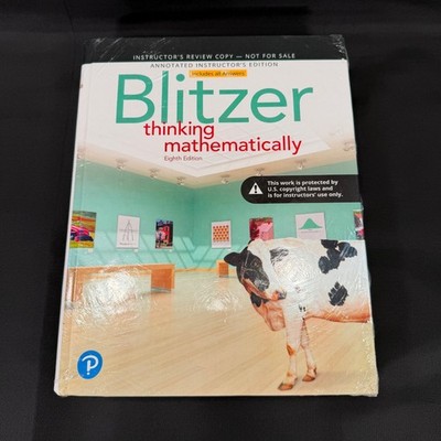 Thinking Mathematically (8th Edition) Annotated Instructor's Edition New Sealed!
