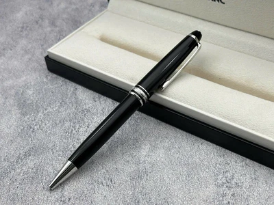 Montblanc Meisterstück 164 Classique Ballpoint Pen Black Silver Trim Box Set NIB - Image 1 of 4