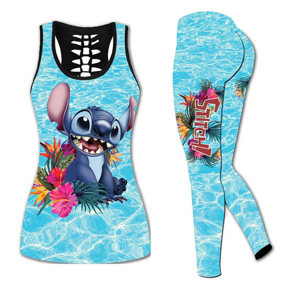 Lilo & Stitch water background and floral Printed Tank Top or Legging