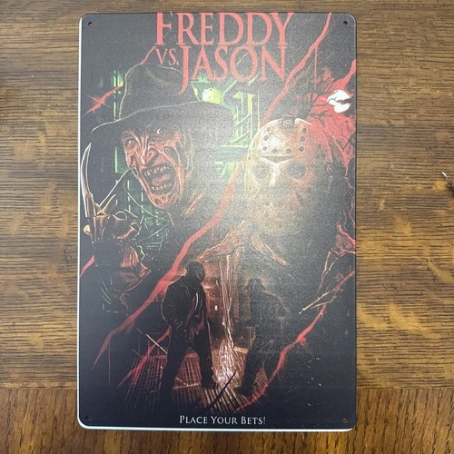 Freddy vs Jason horror movie POSTER Vintage TIN 12x8