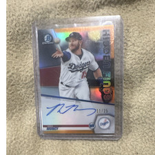2020 Bowman Max Muncy Dodgers Hidden Finds Orange Refractor #HFA-MM /25 Auto