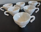 Vintage White Milk Glass Punch Cups (6) Swirled