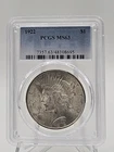 PCGS 1922 S$1 MS63 Peace Dollar