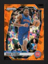 Isaiah Stewart 2024-25 Panini Prizm Orange Cracked Ice #106 Detroit Pistons