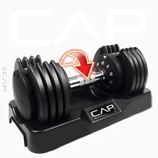 25lb Adjustable Dumbbell, Quick Select 5-25, Single Barbell