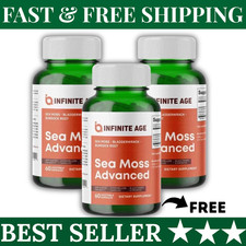 3 Pack INFINITE AGE Sea Moss Advanced 1250mg Superfood, High-Potency 60 ...