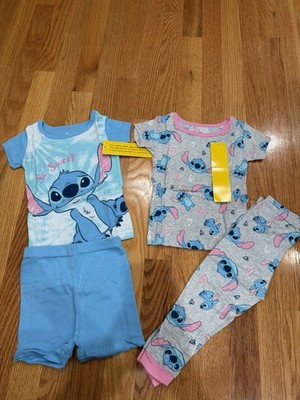 Two Sets Cotton Pajamas Girls Disney Stitch Size 24 Months