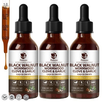 Black Walnut Wormwood Tincture   Rapid Gut Cleanse & Digestive Health 60ML