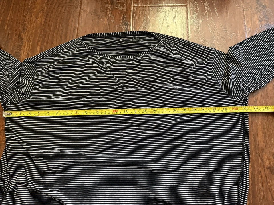 Camisa Lululemon Mujer Talla 8 Azul Rayas Espalda En Acción Manga Larga Athleisure Foto 2 de 4