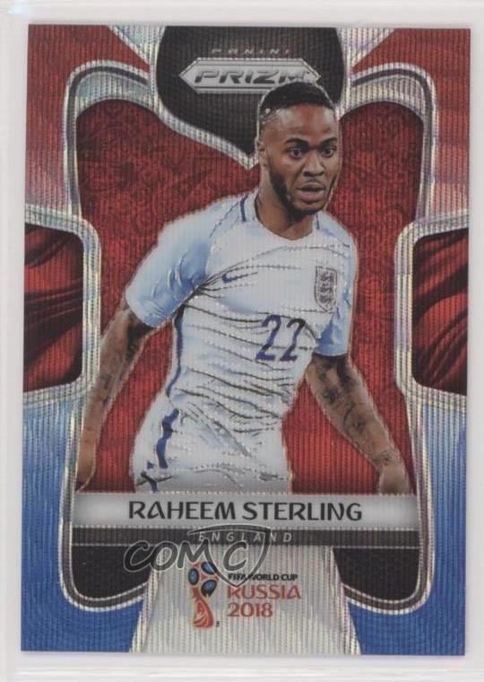 2018 Panini Prizm World Cup Red & Blue Wave Prizm Raheem Sterling #73 6ns