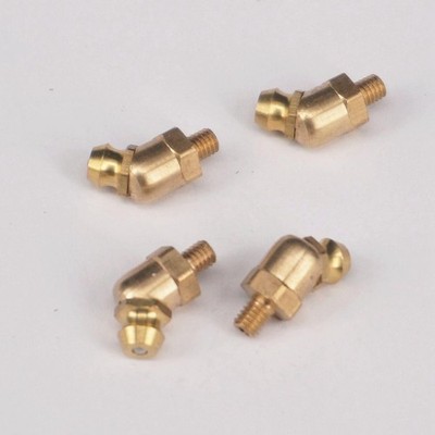 10Pcs M5 Metric male 45 Deg Brass Grease Zerk Nipple Fitting For grease gun 