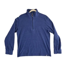 Stio Turpin Fleece Half-Zip Pullover Men's Sz Medium Blue Snap Cuffs Lightweight