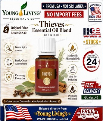 Young Living Thieves Essential Oil Blend 15ml - New Factory Sealed! US Seller 