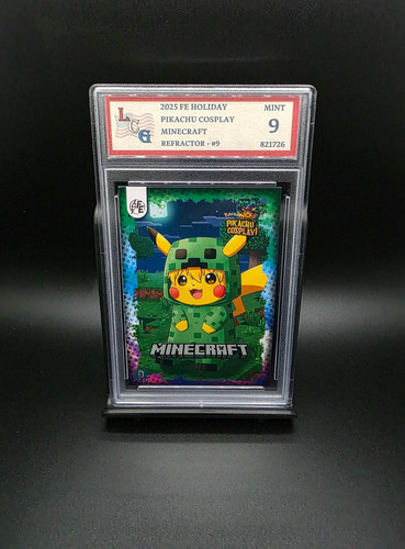 Pikachu Minecraft #9 (2025) FE Holiday Pokémon Cosplay - Graded 9 [ACEO] MINT
