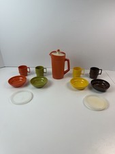 Vintage 70's Tupperware Mini Serve It Set Harvest Colors