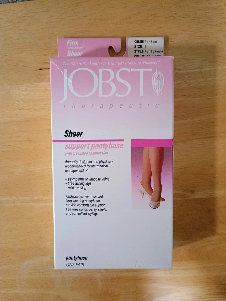 Manguera braguita transparente Jobst 1989 vintage soporte firme talla E color bronceado Foto 2 de 4