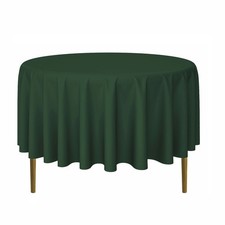 10 Pack 90" Round Polyester Fabric Tablecloths for Wedding Banquets Hunter Green