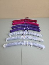 Lot of 7 Vintage Padded Hangers Satin/Silk Fabric Padded Lingerie Hangers