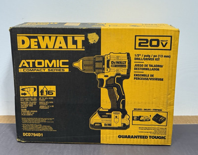 DeWalt  DCD794D1 ATOMIC COMPACT SERIES 20V MAX* Brushless Cordless 1/2 in. Drill