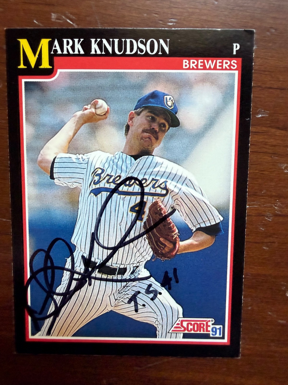 Signed 1991 Score - Mark Knudson #239