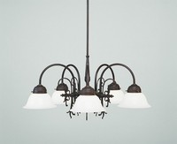 Pendelleuchte Messing Antik Glas Weiß E27 L:64 Cm Premium Kronleuchter Esszimmer