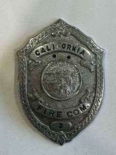 Vintage California Fire Com. Sample Badge No Pin/Clasp