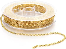 32.8Ft Gold Filled Chain for Jewelry Making, 2Mm Gold Chain for Jewelry Making,