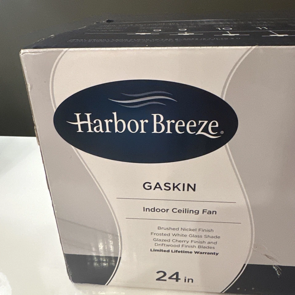 Harbor Breeze Gaskin 24" Ceiling Fan W/Light Brushed Nickel Cherry/Driftwood NIB - Image 2 of 4