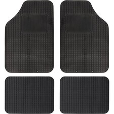 Tappetini Auto Gomma Universali Set 4 Pezzi Ritagliabili PVC Impermeabili